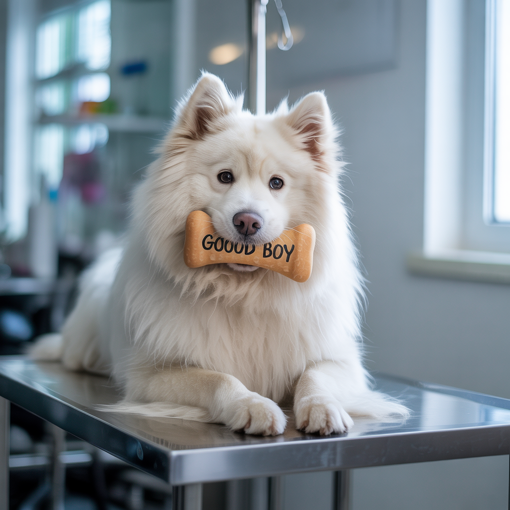 Dog at vet
