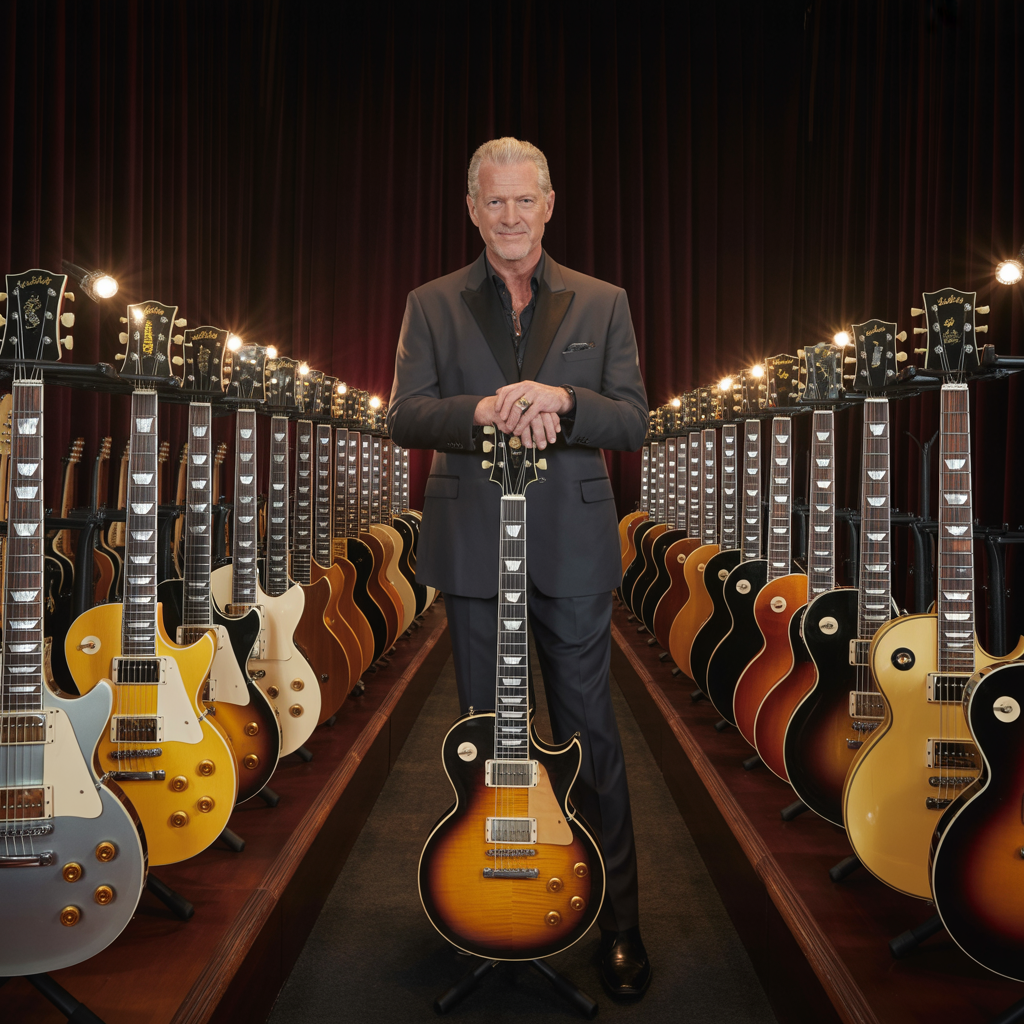 Jim Irsay with his guitar collection